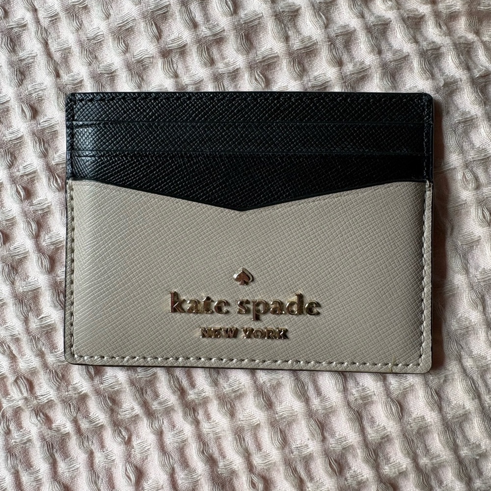 Kate Spade Black and Cream Card Holder